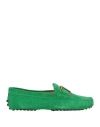 Tod's Woman Loafers Emerald Green Size 5 Leather
