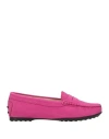 Tod's Woman Loafers Fuchsia Size 4.5 Leather In Pink