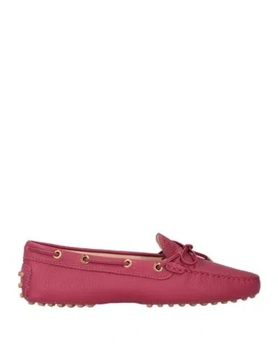Tod's Woman Loafers Garnet Size 5.5 Leather In Pink