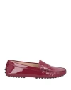 Tod's Woman Loafers Garnet Size 7.5 Leather