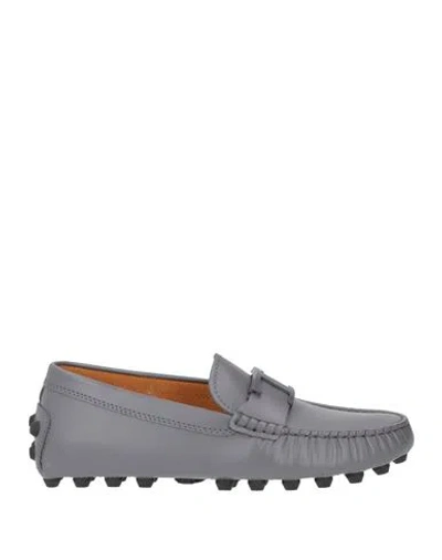 Tod's Woman Loafers Grey Size 5.5 Leather