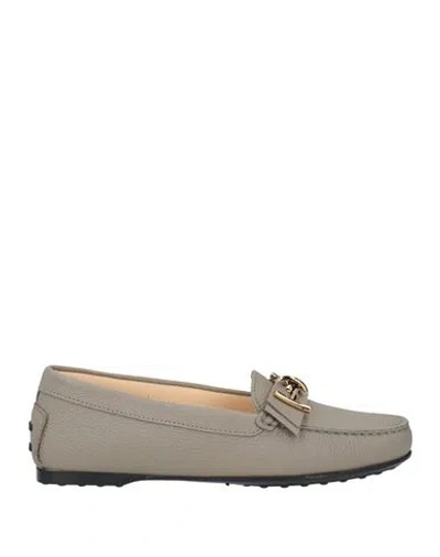 Tod's Woman Loafers Grey Size 6.5 Leather