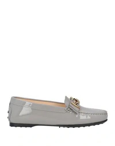 Tod's Woman Loafers Grey Size 8 Leather