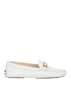 Tod's Leather Loafers In White