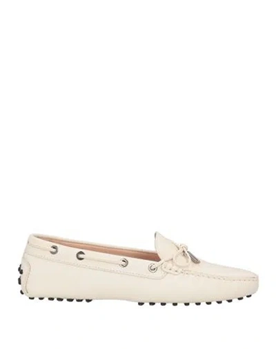 Tod's Woman Loafers Ivory Size 10.5 Leather In White