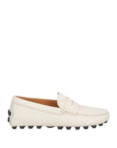 Tod's Woman Loafers Ivory Size 6 Leather In White