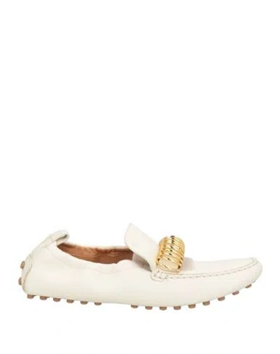 Tod's Woman Loafers Ivory Size 7.5 Leather In Multi