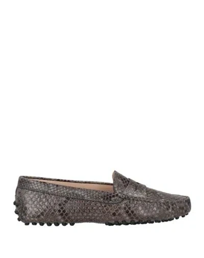 Tod's Woman Loafers Khaki Size 8 Leather