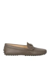 Tod's Woman Loafers Khaki Size 6.5 Leather In Beige