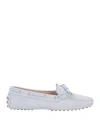 Tod's Woman Loafers Light Blue Size 5.5 Leather