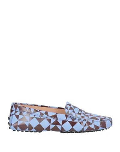 Tod's Woman Loafers Light Blue Size 6.5 Leather