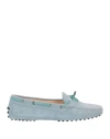Tod's Woman Loafers Light Blue Size 7 Soft Leather