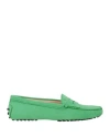 Tod's Woman Loafers Light Green Size 7 Leather