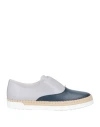 Tod's Woman Loafers Light Grey Size 4.5 Leather, Natural Raffia In Gray