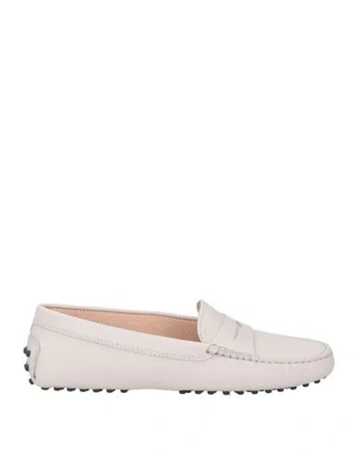 Tod's Woman Loafers Light Grey Size 7 Soft Leather In Grey