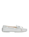 Tod's Woman Loafers Light Grey Size 8 Leather