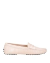 Tod's Woman Loafers Light Pink Size 6.5 Leather In Pink