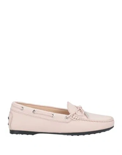 Tod's Woman Loafers Light Pink Size 8 Leather