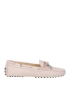 Tod's Woman Loafers Light Pink Size 8 Soft Leather In Pink