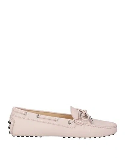 TOD'S TOD'S WOMAN LOAFERS LIGHT PINK SIZE 8 LEATHER