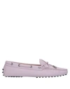 Tod's Woman Loafers Light Pink Size 8 Soft Leather In Purple
