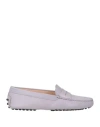 Tod's Woman Loafers Lilac Size 7.5 Leather In Purple