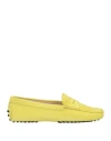 Tod's Woman Loafers Lime Green Size 8 Leather