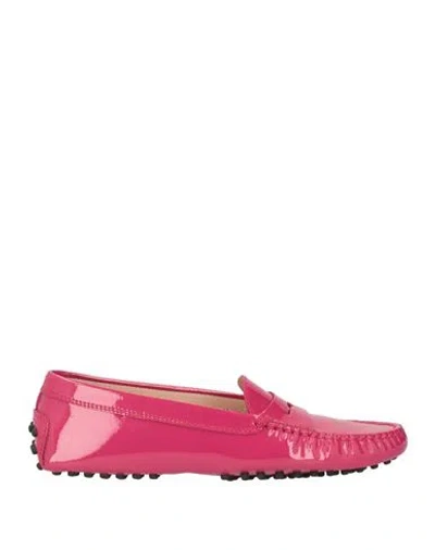 Tod's Woman Loafers Magenta Size 6.5 Soft Leather