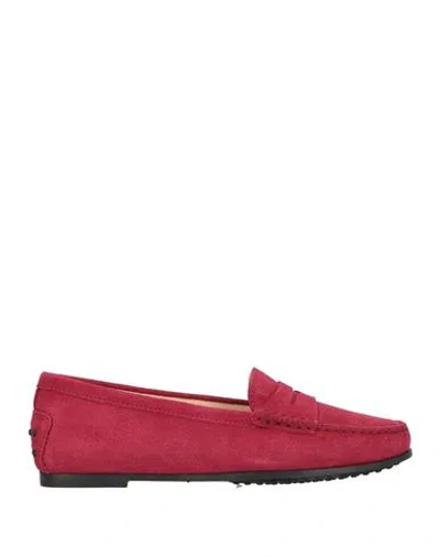 Tod's Woman Loafers Magenta Size 7 Leather