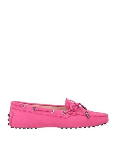 Tod's Woman Loafers Magenta Size 8 Soft Leather