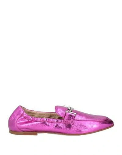 Tod's Woman Loafers Magenta Size 4.5 Leather