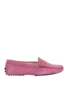 Tod's Woman Loafers Mauve Size 6 Leather In Purple
