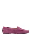 Tod's Woman Loafers Mauve Size 7.5 Leather In Purple