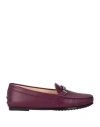 Tod's 5mm Croc Embossed Leather Loafers In Purple