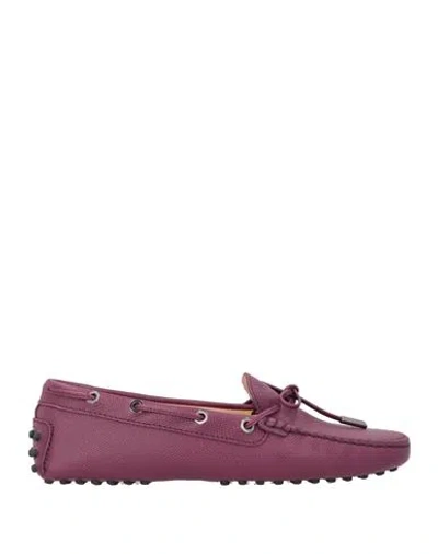 Tod's Woman Loafers Mauve Size 8 Soft Leather