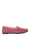 Tod's Woman Loafers Mauve Size 8 Soft Leather In Purple