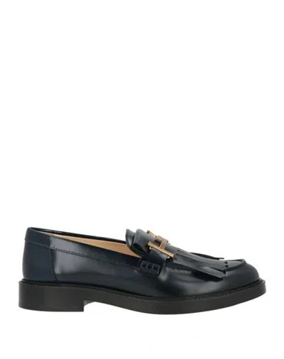 Tod's Woman Loafers Midnight Blue Size 6 Calfskin