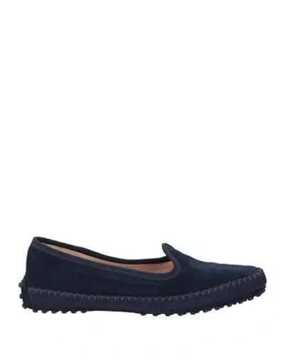 Tod's Woman Loafers Midnight Blue Size 6 Leather