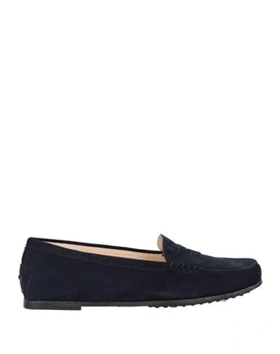 TOD'S TOD'S WOMAN LOAFERS MIDNIGHT BLUE SIZE 5 LEATHER