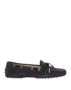 Tod's Woman Loafers Midnight Blue Size 7.5 Leather In Blue