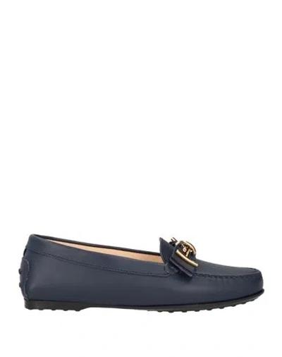 Tod's Woman Loafers Midnight Blue Size 7.5 Leather