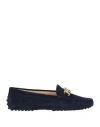 Tod's Woman Loafers Midnight Blue Size 8 Leather In Blue