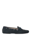 Tod's Woman Loafers Midnight Blue Size 7.5 Soft Leather In Blue