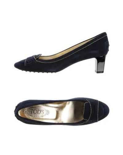Tod's Woman Loafers Midnight Blue Size 8 Soft Leather