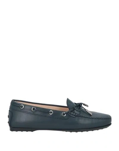 Tod's Woman Loafers Midnight Blue Size 7.5 Leather