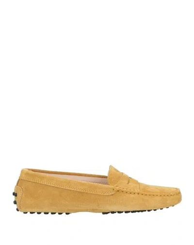 TOD'S TOD'S WOMAN LOAFERS MUSTARD SIZE 6 LEATHER