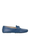 Tod's Woman Loafers Navy Size 5 Leather In Navy Blue