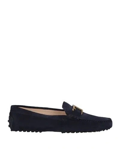 Tod's Woman Loafers Navy Size 4.5 Leather