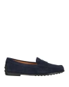 Tod's Woman Loafers Navy Size 6 Leather