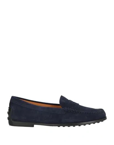 Tod's Woman Loafers Navy Size 6 Leather
